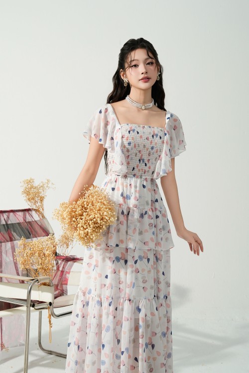 Sixdo Chiffon Flared Dress 6