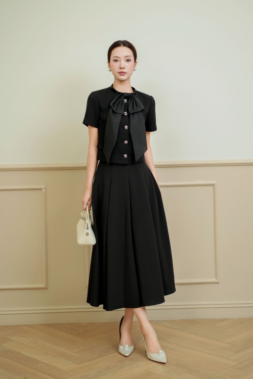 Sixdo Black Bowtie Raw Vest