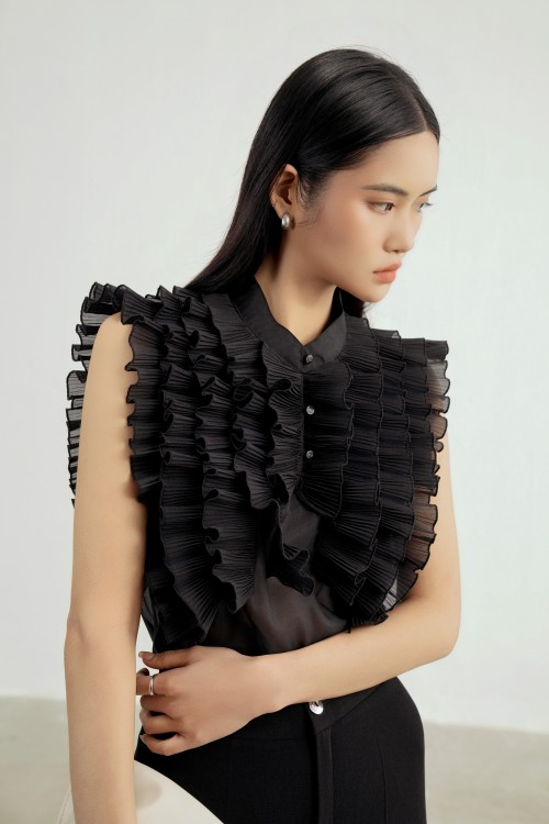 Sixdo Black Organza Blouse