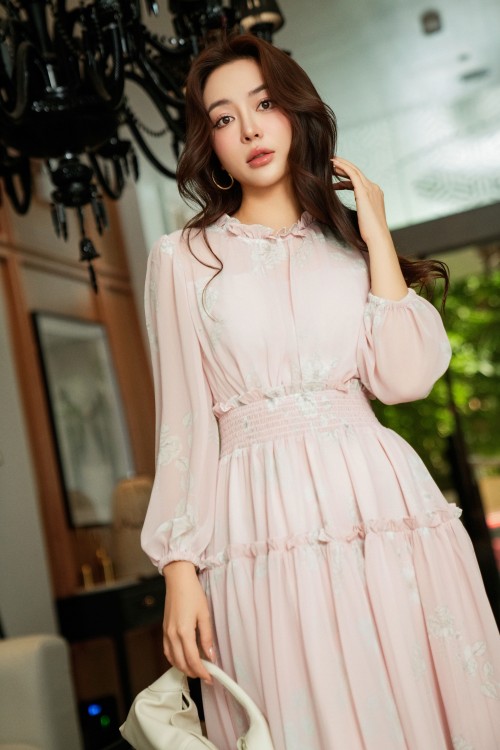 Sixdo Chiffon Flared Dress 03