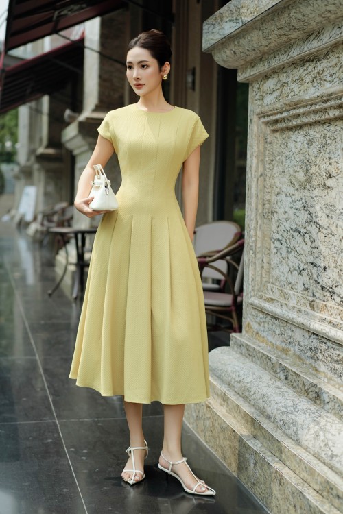 Yellow Tendy Flared Dress