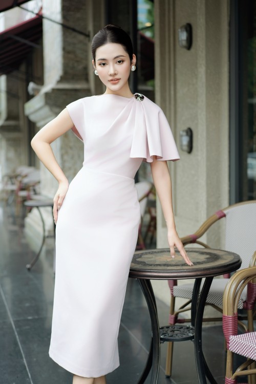 Light Pink Woven Pencil Dress