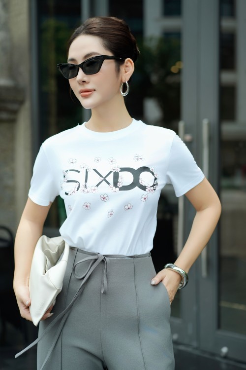 White Cherry Blossom Cotton Tshirt