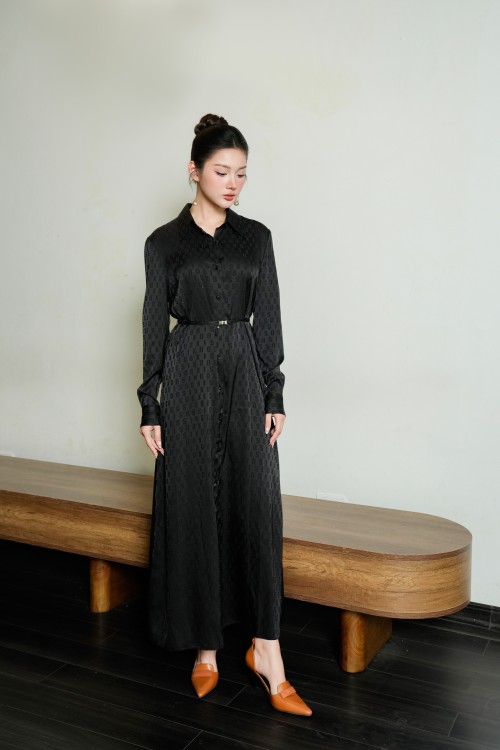 Black Silk Maxi Dress
