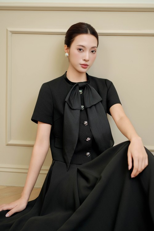 Black Bowtie Raw Vest