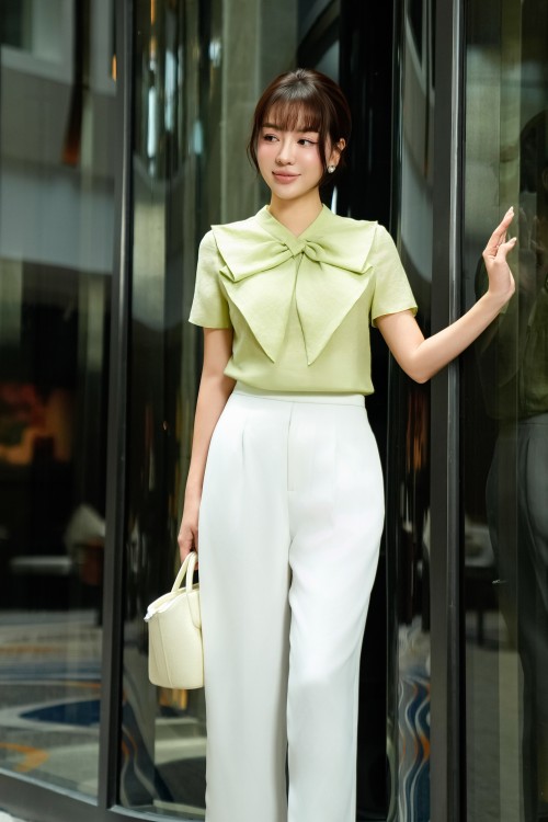 Green nuggets Organza Blouse