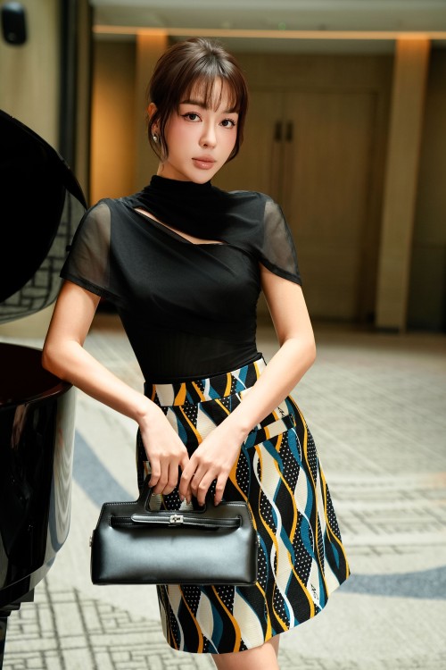 Black Mesh Blouse