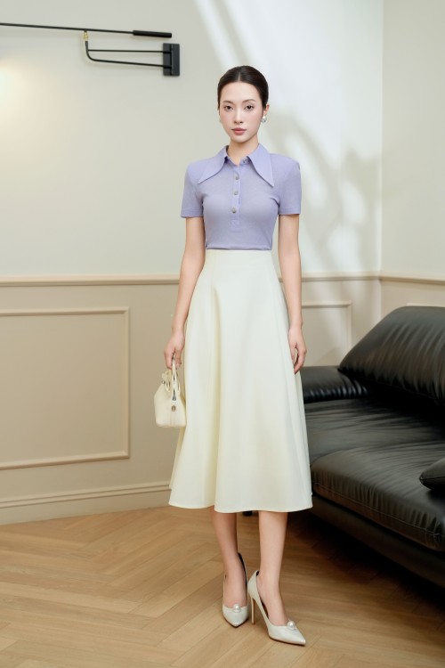 Cream Tuytsi Flared Skirt