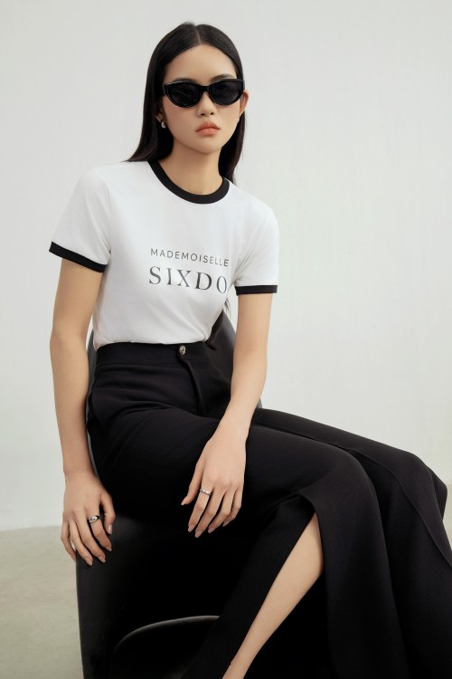 White Print Sixdo Tshirt