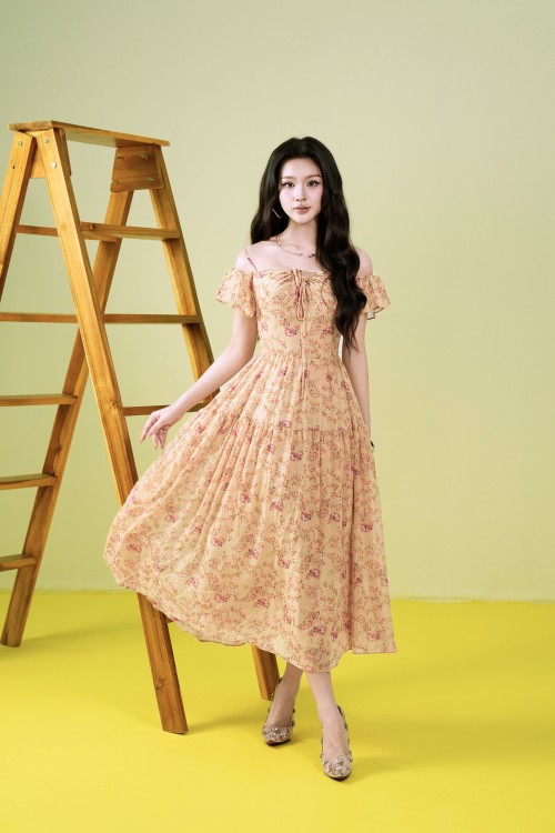Floral Midi Voile Dress 5