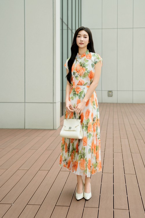 White Organza Flared Skirt