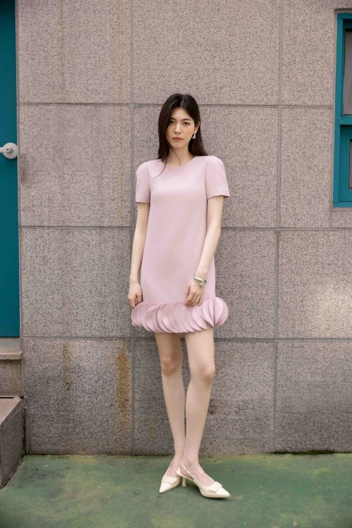 Pink Woven Loose Dress