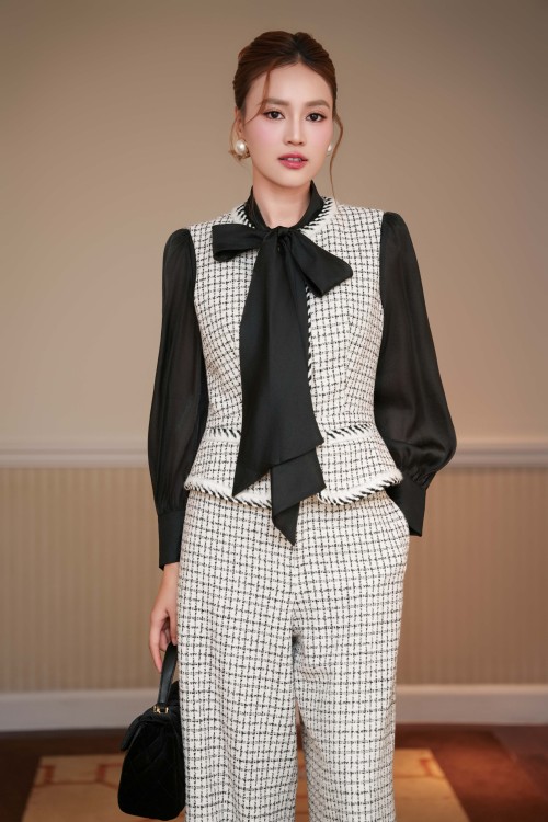 Black & White Check Tweed Waistcoat