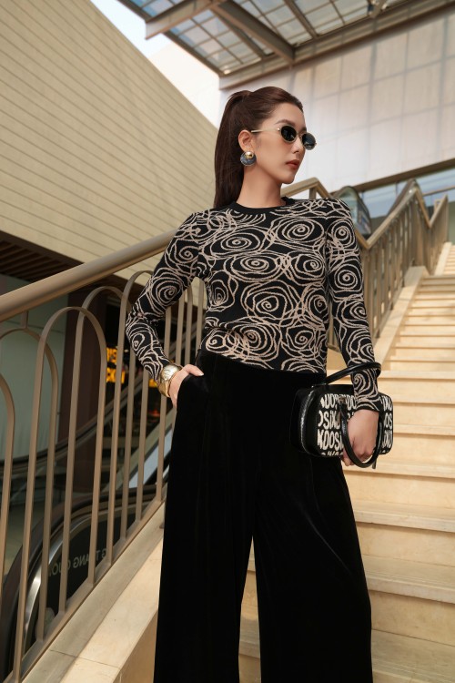 Black Knit Blouse