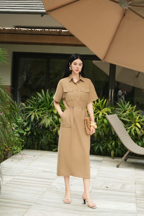Cinnamon Woven Loose Dress