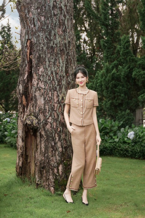 Brown Tweed Baggy Pants