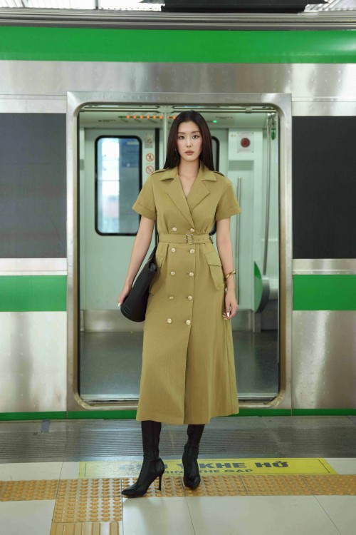 Olive Raw Loose Dress