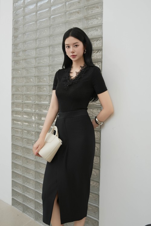 Black Knit Blouse