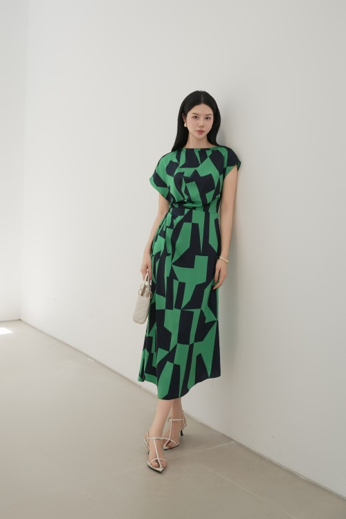 Green Silk Sarong Dress
