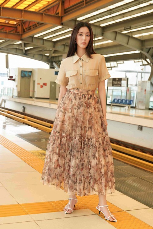 Light Brown Organza Shirt