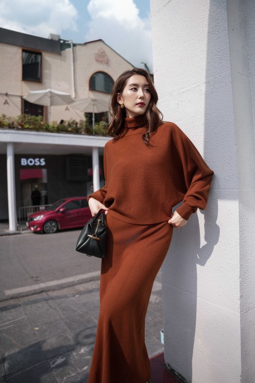 Batwing Knit Turtleneck