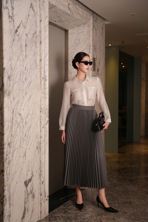 Grey Tuytsi Flared Skirt