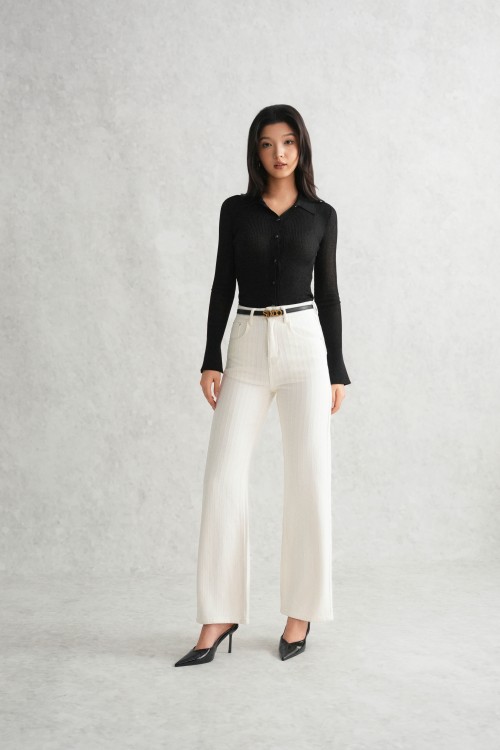 White Denim Loose Pants