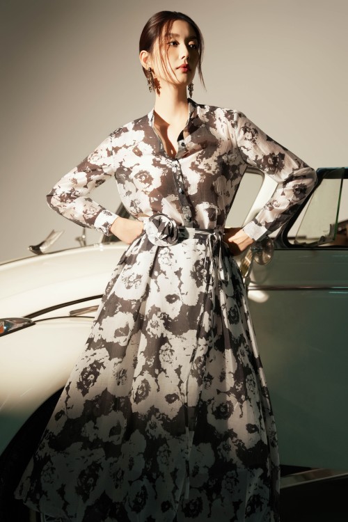 White & Black Organza Shirt