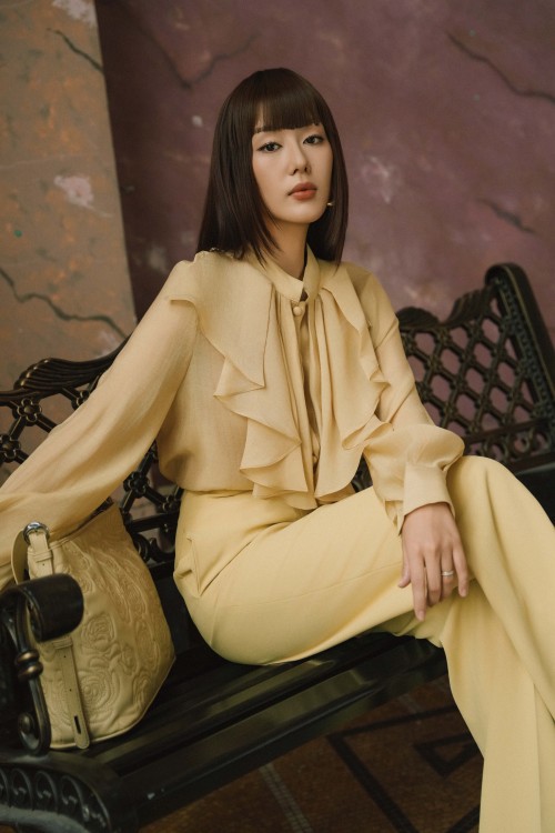 Dark Beige Organza Shirt