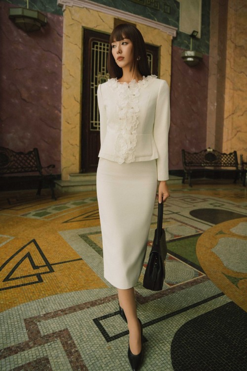 White Tendy Pencil Skirt