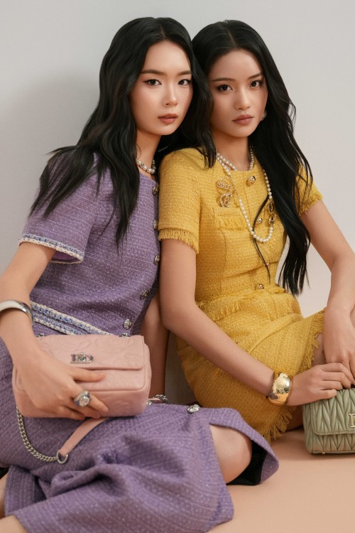 Yellow Tweed Flared Dress