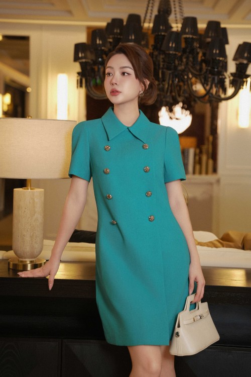 Dark Turquoise Tendy Loose Dress