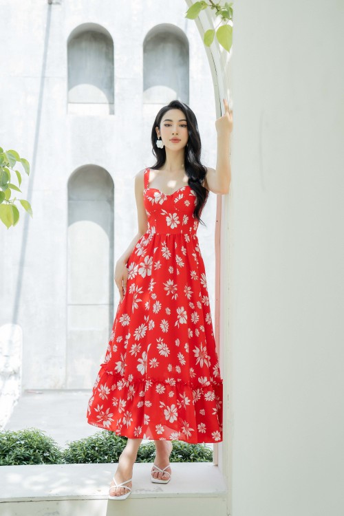 Floral Maxi Chiffon Dress
