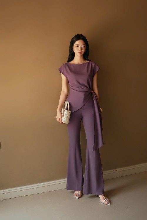 Sixdo Purple Silk Blouse