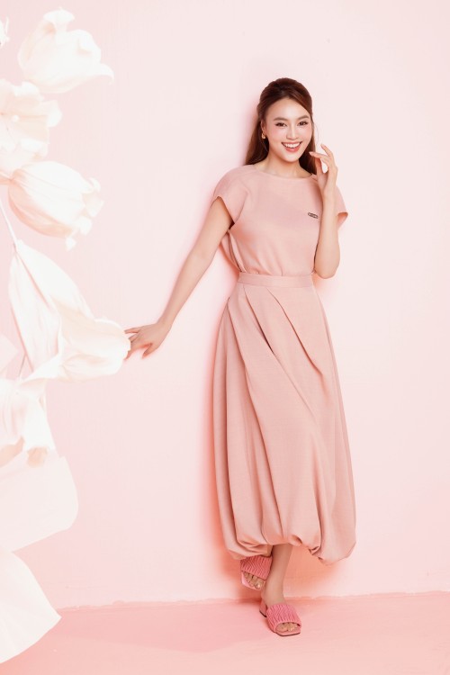 Pink Tuytsi Flared Skirt