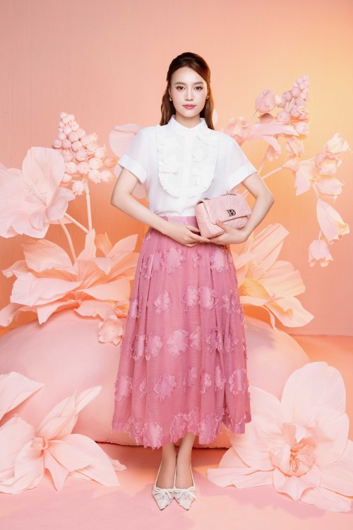 White 3D Flower Organza Blouse