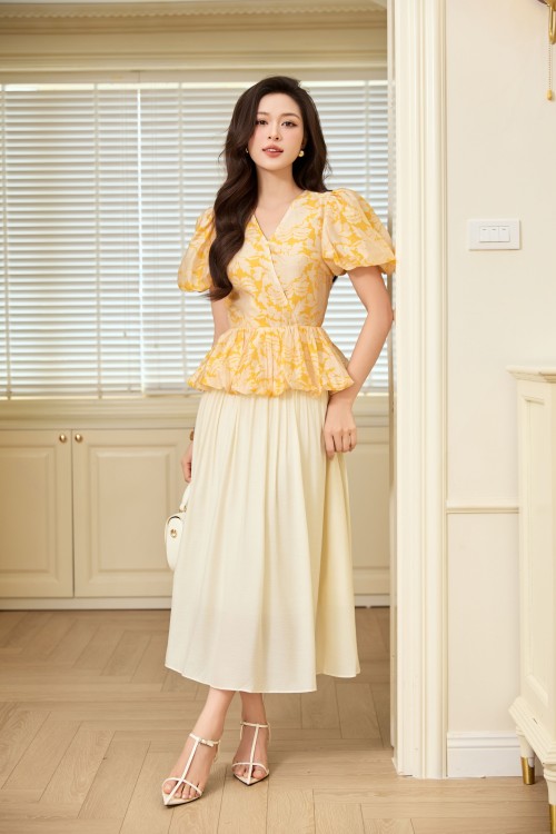 Sixdo Delicate Yellow Organza Blouse