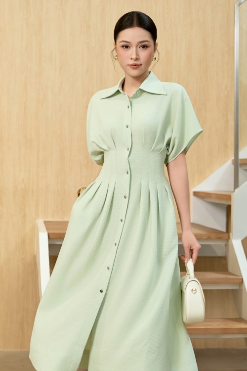 Sixdo Light Mint Woven Flared Dress