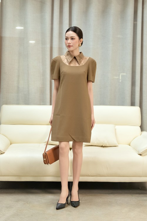 Sixdo Teak Woven Loose Dress