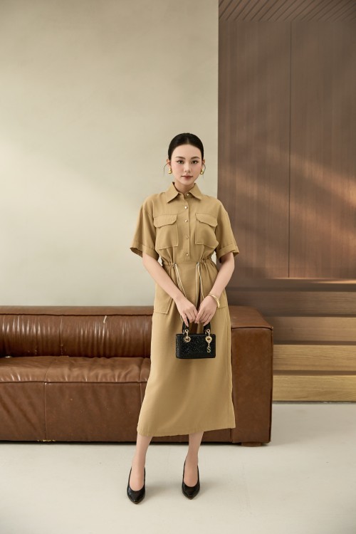 Sixdo Cinnamon Woven Loose Dress