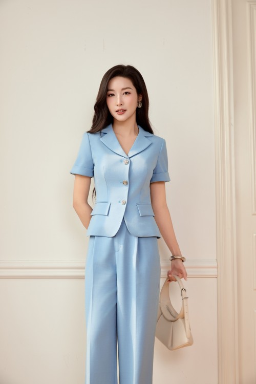 Sixdo Blue Woven Vest