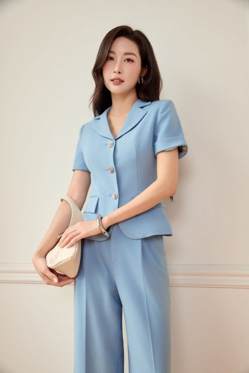 Sixdo Blue Woven Loose Pants