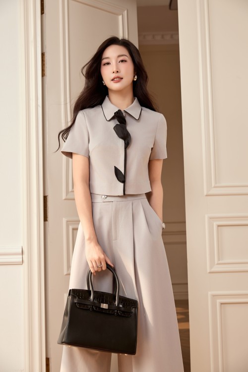 Sixdo Light Grey Woven Loose Pants