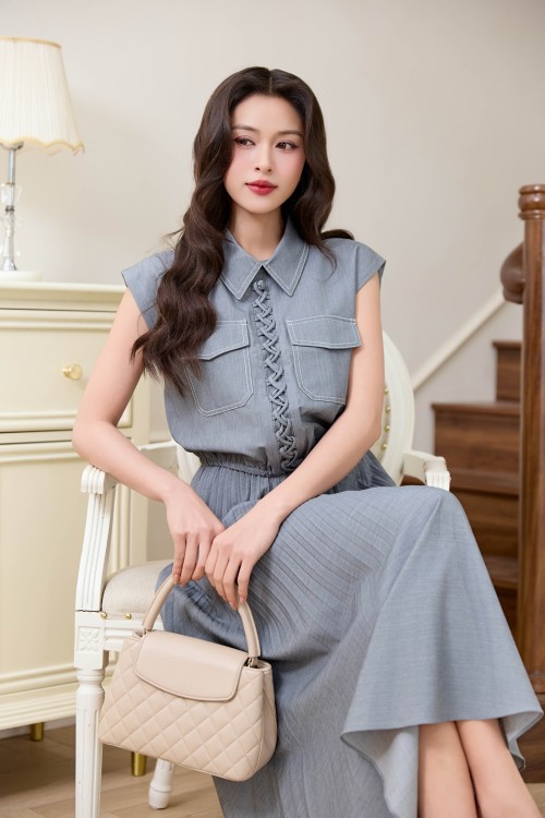 Sixdo Grey Denim Blouse