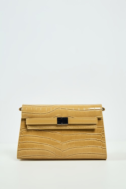 Croc-Embossed Baguette Bag