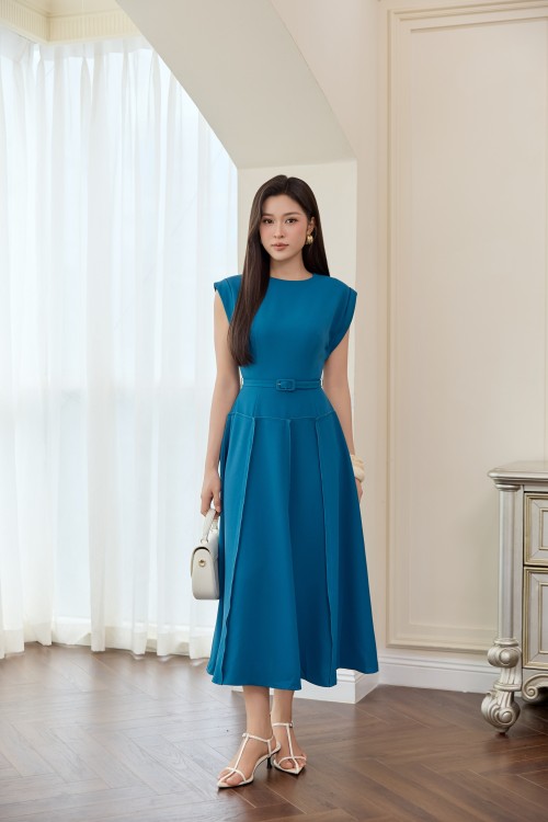 Mallard Green Woven Flared Dress