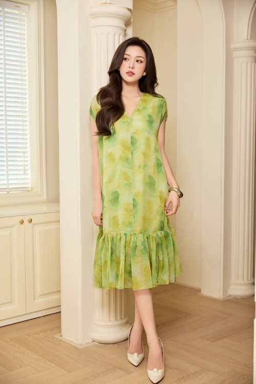 Cyan Voile Loose Dress