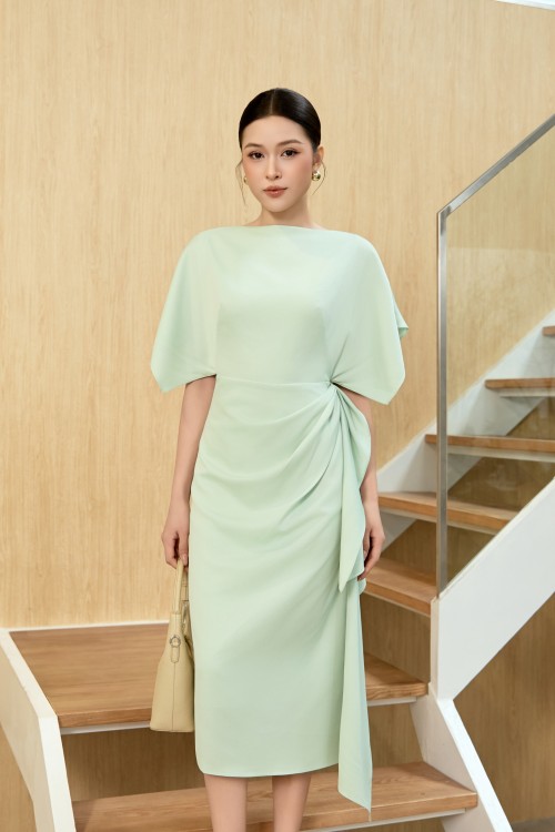 Light Cyan Silk Sarong Dress