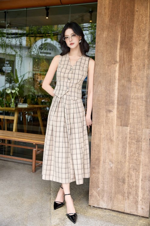 Light Brown Woven Flared Skirt