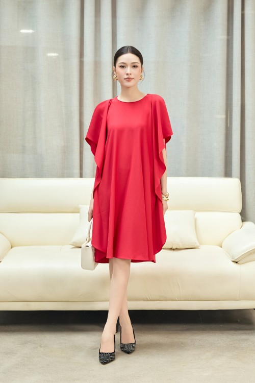 Red Woven Loose Dress